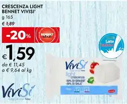 Bennet Crescenza light BENNET VIVISI' offerta