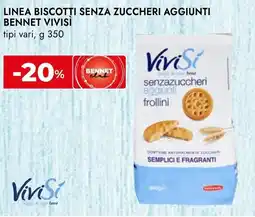 Bennet Linea biscotti senza zuccheri aggiunti BENNET VIVISÌ offerta