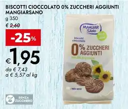 Bennet Biscotti cioccolato 0% zuccheri aggiunti MANGIARSANO offerta