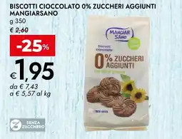 Bennet Biscotti cioccolato 0% zuccheri aggiunti MANGIARSANO offerta
