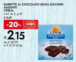Bennet Barrette al cioccolato senza zuccheri aggiunti CÉRÉAL offerta