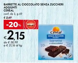 Bennet Barrette al cioccolato senza zuccheri aggiunti CÉRÉAL offerta