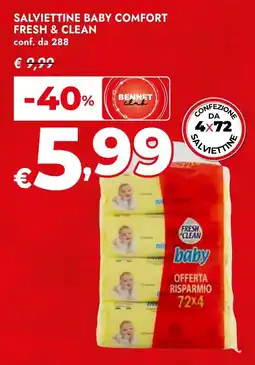 Bennet Salviettine baby comfort FRESH & CLEAN offerta