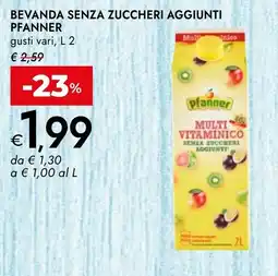 Bennet Bevanda senza zuccheri aggiunti PFANNER offerta