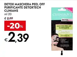 Bennet Detox maschera peel off purificante detoxtech CLINIANS offerta