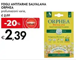 Bennet Fogli antitarme salvalana ORPHEA offerta