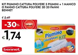 Bennet Kit piumino cattura polvere 5 piumini + 1 manico o panno cattura polvere 3D 20 panni BENNET offerta