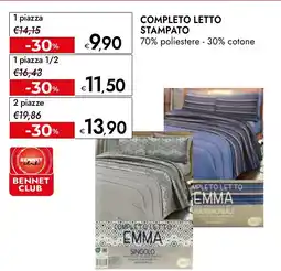 Bennet Completo letto stampato 2 piazze offerta
