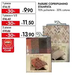 Bennet Parure copripiumino stampata 2 piazze offerta