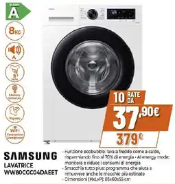 Extracoop SAMSUNG LAVATRICE WW80CGC04DAEET offerta