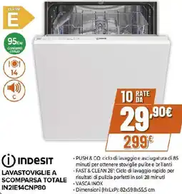 Extracoop INDESIT LAVASTOVIGLIE A SCOMPARSA TOTALE IN2IE14CNP80 offerta