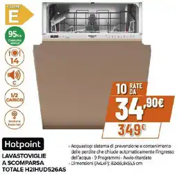 Extracoop Hotpoint LAVASTOVIGLIE A SCOMPARSA TOTALE H2IHUD526AS offerta
