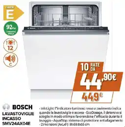Extracoop BOSCH LAVASTOVIGLIE INCASSO SMV24AX04E offerta