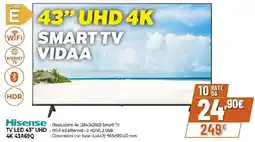 Ipercoop Hisense TV LED 43" UHD 4K 43A69Q offerta