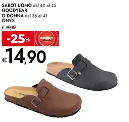 Bennet Sabot uomo dal 40 al 45 goodyear o donna dal 36 al 41 onyx offerta
