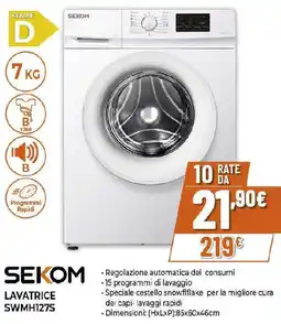 Ipercoop SEKOM LAVATRICE SWMH127S offerta