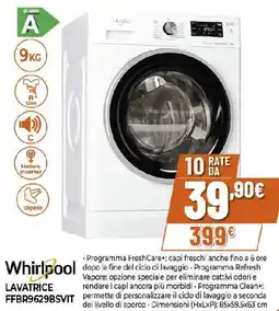 Ipercoop Whirlpool LAVATRICE FFBR9629BSVIT offerta