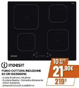 Ipercoop INDESIT PIANO COTTURA INDUZIONE 60 CM 1S83Q60NE offerta