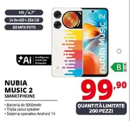 Comet NUBIA music 2 smartphone offerta