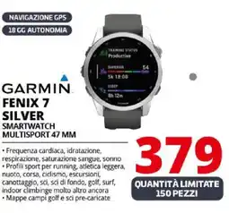Comet GARMIN Fenix 7 silver smartwatch multisport 47 MM offerta