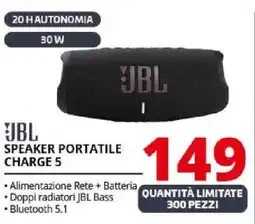 Comet JBL speaker portatile charge 5 offerta