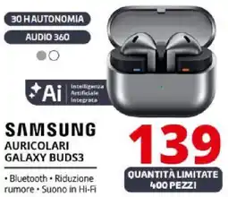 Comet SAMSUNG AURICOLARI GALAXY BUDS3 offerta