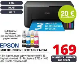 Comet EPSON MULTIFUNZIONE ECOTANK ET-2864 offerta