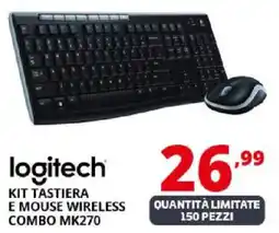 Comet logitech KIT TASTIERA E MOUSE WIRELESS COMBO MK270 offerta