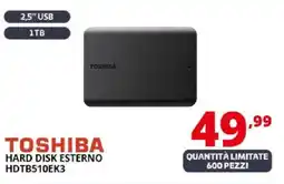 Comet TOSHIBA HARD DISK ESTERNO HDTB510EK3 offerta
