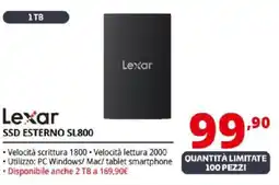 Comet Lexar SSD ESTERNO SL800 offerta