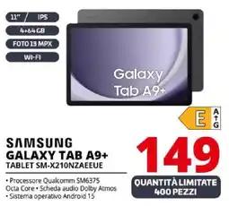 Comet SAMSUNG GALAXY TAB A9+ TABLET SM-X210NZAEEUE offerta