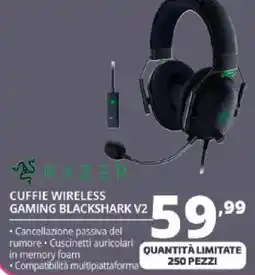 Comet RAZER CUFFIE WIRELESS GAMING BLACKSHARK V2 offerta