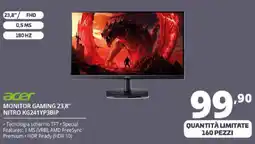 Comet acer MONITOR GAMING 23,8" NITRO KG241YP3BIP offerta