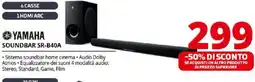 Comet YAMAHA SOUNDBAR SR-B40A offerta