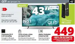 Comet SAMSUNG Q7F 4K Smart TV offerta