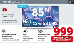 Comet SAMSUNG U7000F 4K Smart TV offerta