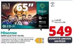Comet Hisense SMART QLED TV 65" 65E79Q offerta