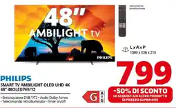 Comet PHILIPS SMART TV AMBILIGHT OLED UHD 4K 48'' 480LED769/12 offerta