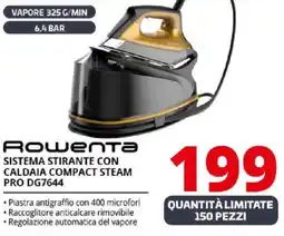 Comet Rowenta SISTEMA STIRANTE CON CALDAIA COMPACT STEAM PRO DG7644 offerta