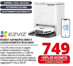 Comet EZVIZ ROBOT ASPIRAPOLVERE E LAVAPAVIMENTI RS20 MAX offerta