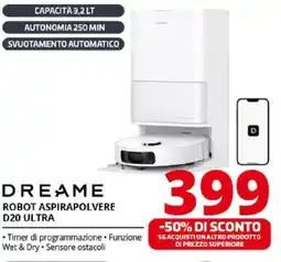 Comet DREAME ROBOT ASPIRAPOLVERE D20 ULTRA offerta