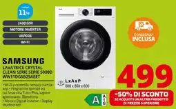 Comet SAMSUNG LAVATRICE CRYSTAL CLEAN SERIE SERIE 5000D WW11DG5B25AEET offerta