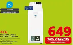 Comet AEG LAVATRICE CARICA DALL'ALTO LTR6G37A offerta