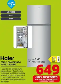 Comet Haier FRIGO COMBINATO HPR5718DNMX offerta