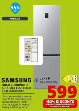 Comet SAMSUNG FRIGO COMBINATO AIR SPACE ECOFLEX AI RB34C675DSA/EF offerta