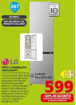 Comet LG FRIGO COMBINATO GBV5240DPY offerta