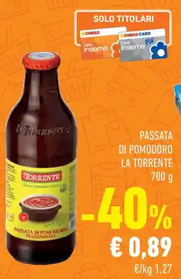 Conad Superstore Passata di pomodoro LA TORRENTE offerta