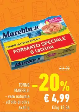 Conad Superstore TONNO MAREBLU - vero naturale - all'olio di oliva offerta