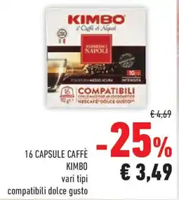 Conad Superstore 16 capsule caffè KIMBO offerta