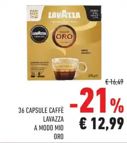 Conad Superstore 36 capsule caffè lavazza a modo mio oro offerta